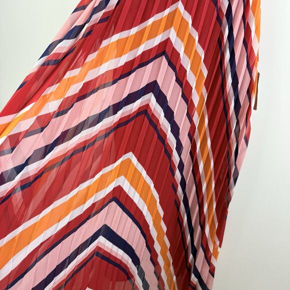 Love X Design New Striped Trapeze Swing Dress Size 2X Halter Accordion Pleated - Picture 4 of 14